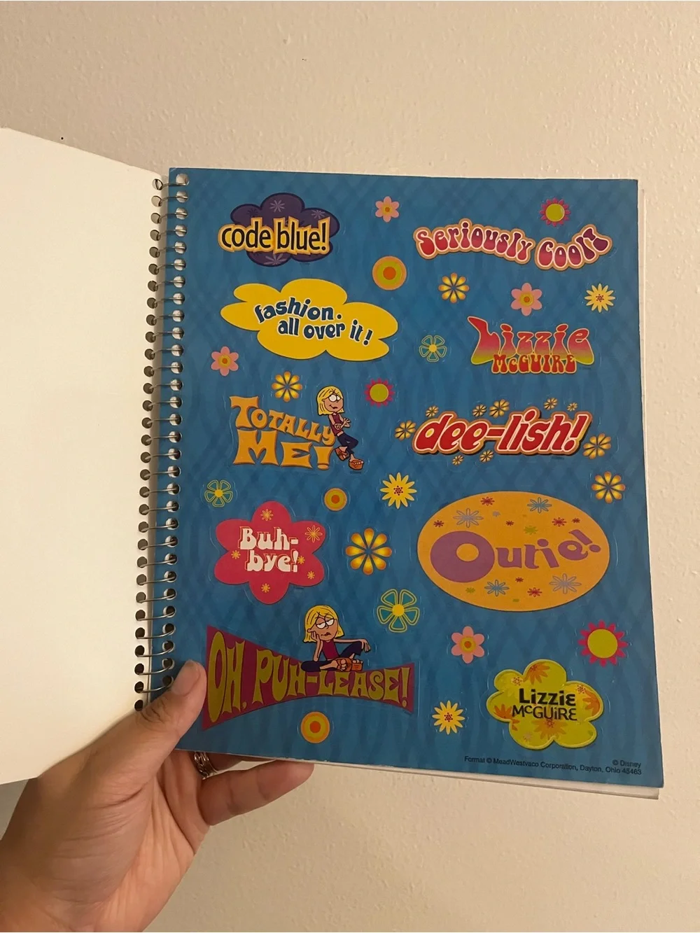 Vintage Mead Disney Lizzie McGuire Spiral Bound Notebook with stickers